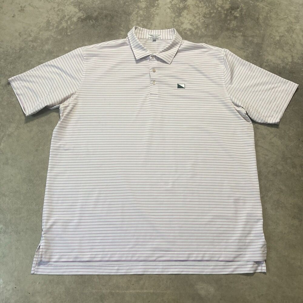 Peter Millar Summer Comfort Shirt‎ Mens XXL Striped Short Sleeve Performance